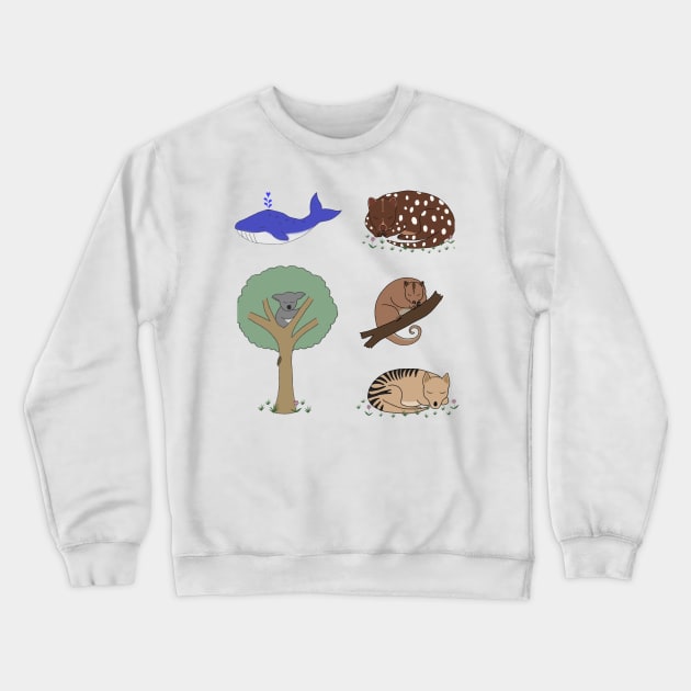 Cute Australian Animal Crewneck Sweatshirt by wanungara